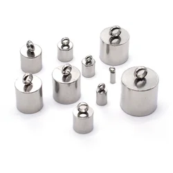 20pcs In Acciaio Inox Colonna Cavo End Caps Elementi di Fissaggio per Cavo di Collana In Pelle Nappa Monili Che Fanno