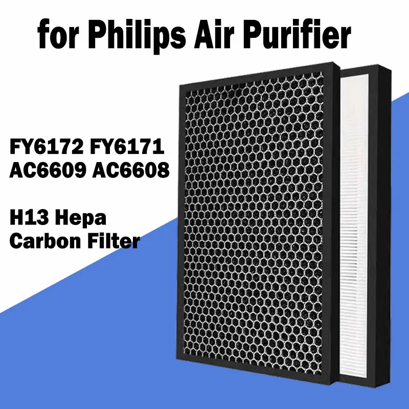 Filtre HEPA et carbone FY6172 FY6171 pour purificateur d'air Philips série 6000 AC6609 AC6608/30