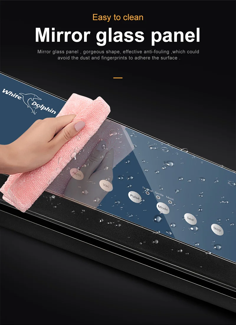 ปลาโลมาสีขาวแบบพกพาเครื่องซีลสูญญากาศฟรี10Pcs เครื่องซีลบรรจุภัณฑ์เครื่อง