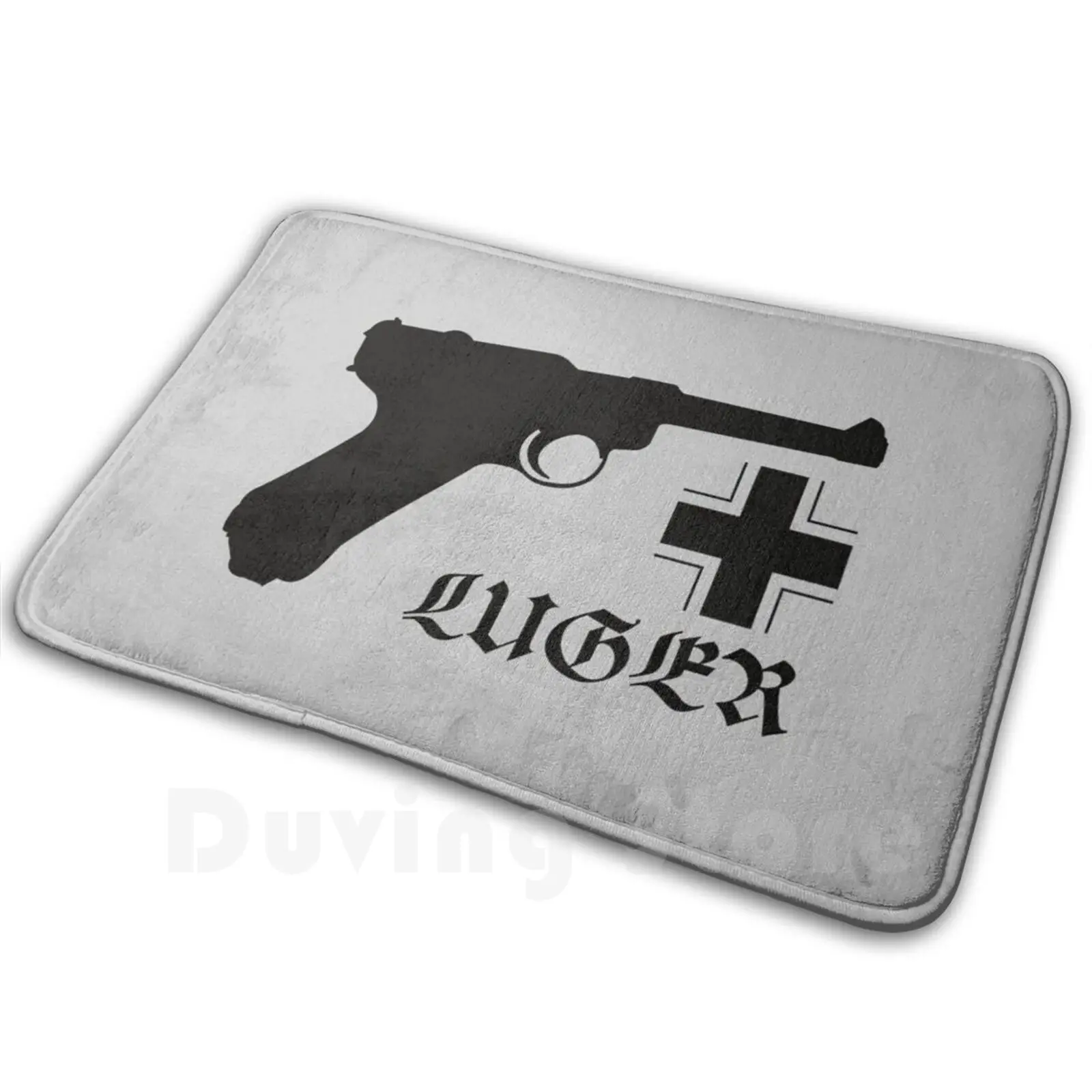 Luger Pistole Parabellum P08 Germany Ww2 Pistol Mat Rug Carpet Anti-Slip Floor Mats Bedroom Luger Gun Classic Iconic Famous