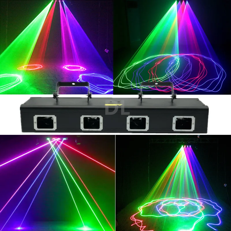 

New RGB Color 4 Lens Line Array Party Beam Laser Lights Professional Lamps Krypton For Dj Bar KTV Disco Party Christmas Home