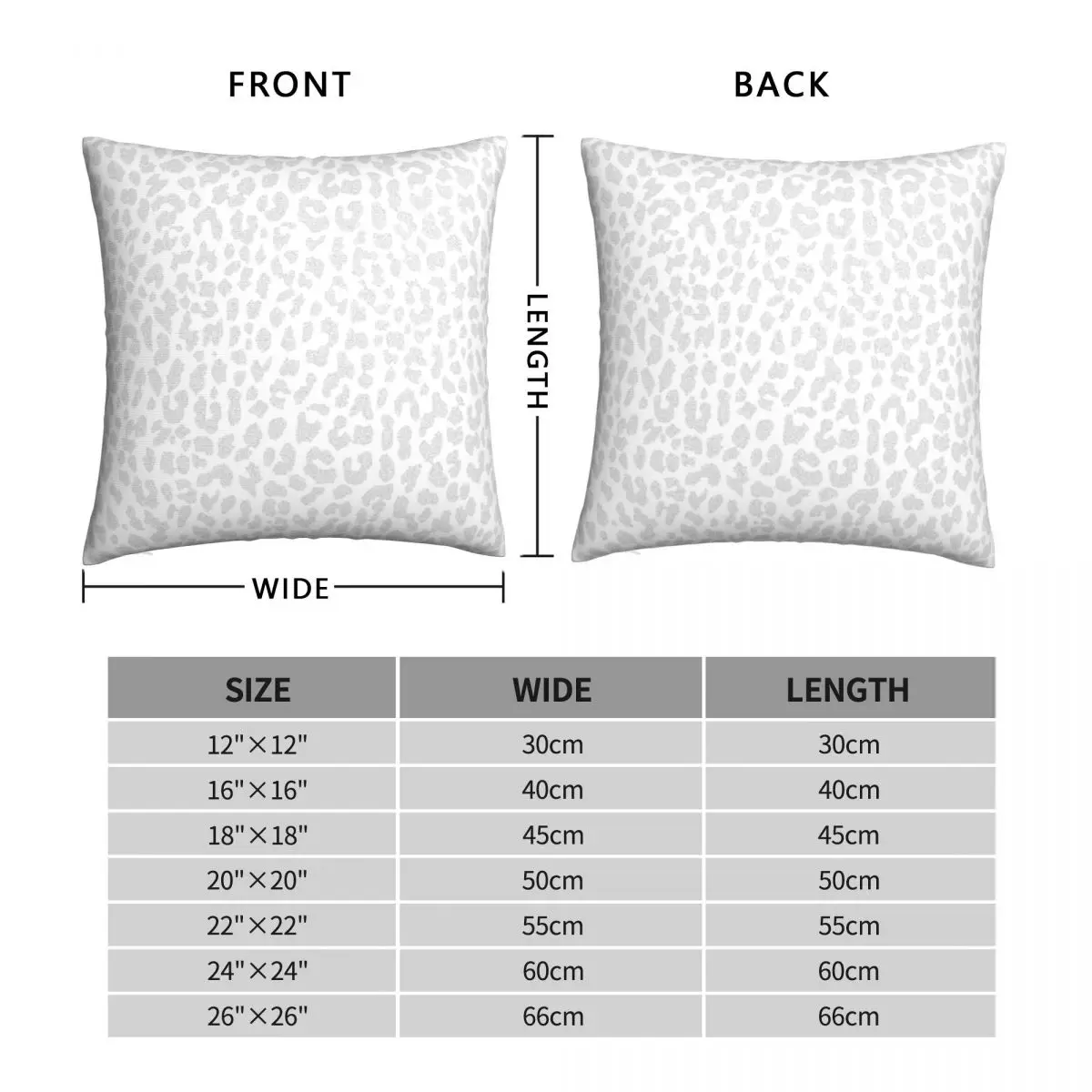 Pale Gray Leopard Square Pillowcase Polyester Linen Velvet Pattern Zip Decorative Throw Pillow Case Sofa Cushion Cover