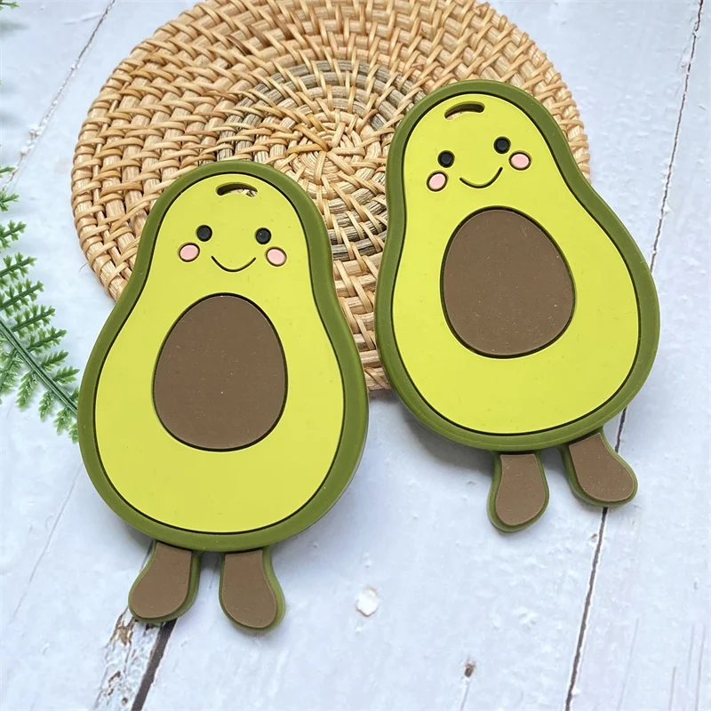 1PCS Baby Silicone Teether Cartoon Avocado Food Grade Silicone beads DIY Teething Toys For Teeth Tiny Rod Baby Teethers Gift