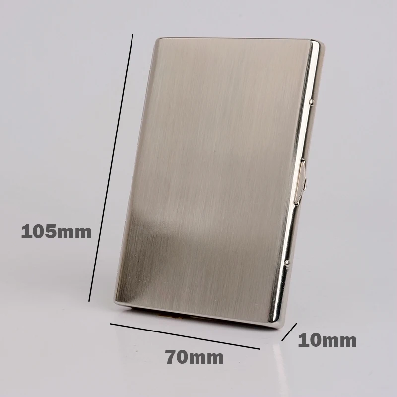 Slim Cigarette Case Ultra-thin Stainless Steel Tobacco Box Metal Holder 12 Cigarettes of 100mm Long Smoking Accessory Clearance