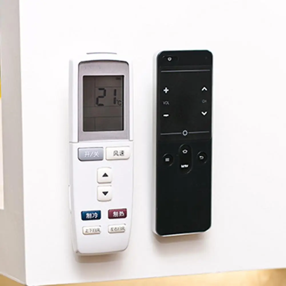 2 Pairs Home Remote Control Hook Sticker Holder Self Adhesive Wall Mount Hanger Key Decorative Hooks