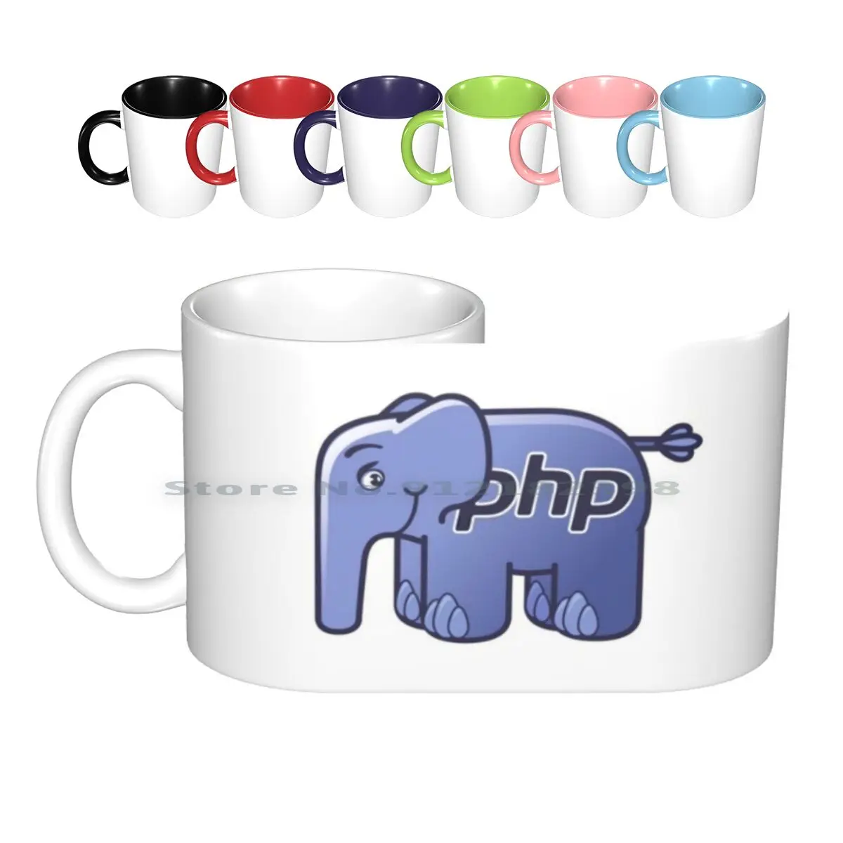 Php Elephpant Logo ( Centered ) Ceramic Mugs Coffee Cups Milk Tea Mug Php Developer Php Engineer Php Coder Php Geek Php Nerd