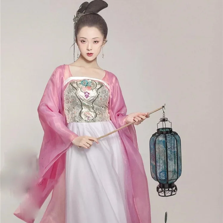 WYJN Pink Fairy Lolita Princess Thematic Photography Costume Tang Dynasty High Waist Ruqun Cosplay Drama Stage Dance Hanfu