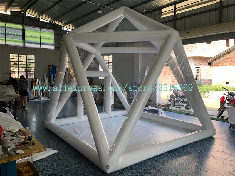 Mobile airtight tent for outdoor rapid expansion, PVC transparent square tent for sale