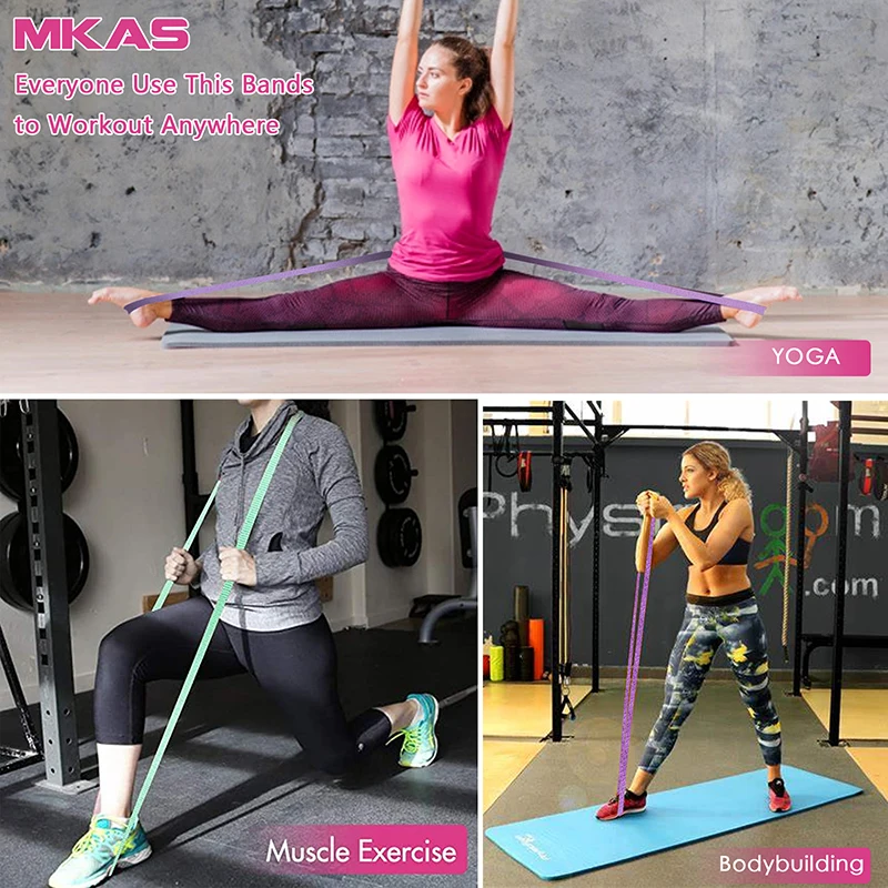 Faixas de resistência de fitness workout hip loop elástico exercício banda goma esporte yoga força 3-piece antiderrapante para perna equipamentos de casa