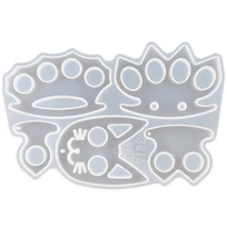 Self-Defense Finger Keychain Mold Epoxy Resin Mold Anti-Wolf Knuckles Keyring Resin Silicone Mould Jewelry Tool Handmade
