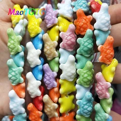 Mixcolor Turtles Ceramic Beads For Jewelry Making DIY Necklace Bracelet 15x20mm Hand-made Porcelain Beads Wholesale