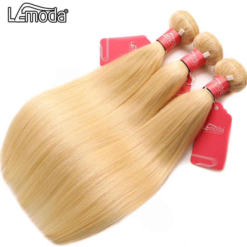 613 Blonde Bundles Peruvian Hair Straight Bundles 1/3/4 Bundle Deals 100% Human Hair For Woman Remy Hair Extensions Lemoda