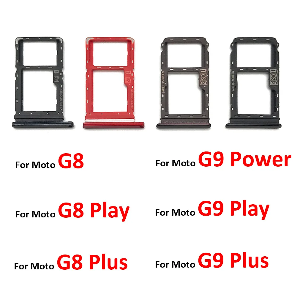 Adaptador de soporte de bandeja de tarjeta SD con ranura para tarjeta SIM para Moto G9 Play / G9 Plus / G9 Power / G8 / G8 Plus / G8 Play