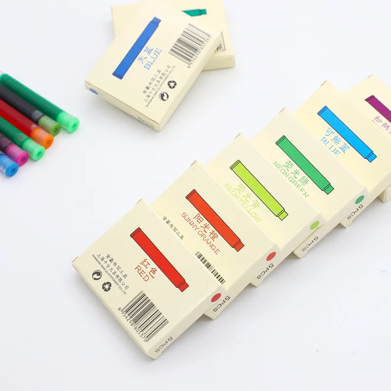 5pcs Ink Cartridge for Jinhao Fountain Pen Universal Ink Supplies Stationery Office School Accessories FB294