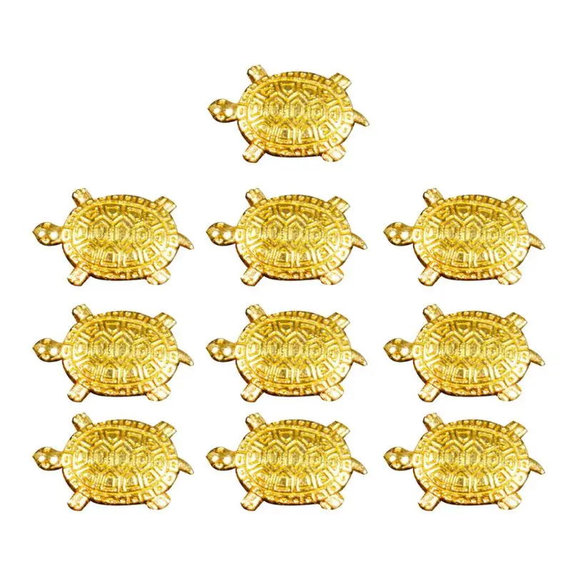 10Pcs Feng Shui Golden Money Japanese Lucky Tortoise Guarding Praying for Fortune Home Fortune Wealth Lucky Gift