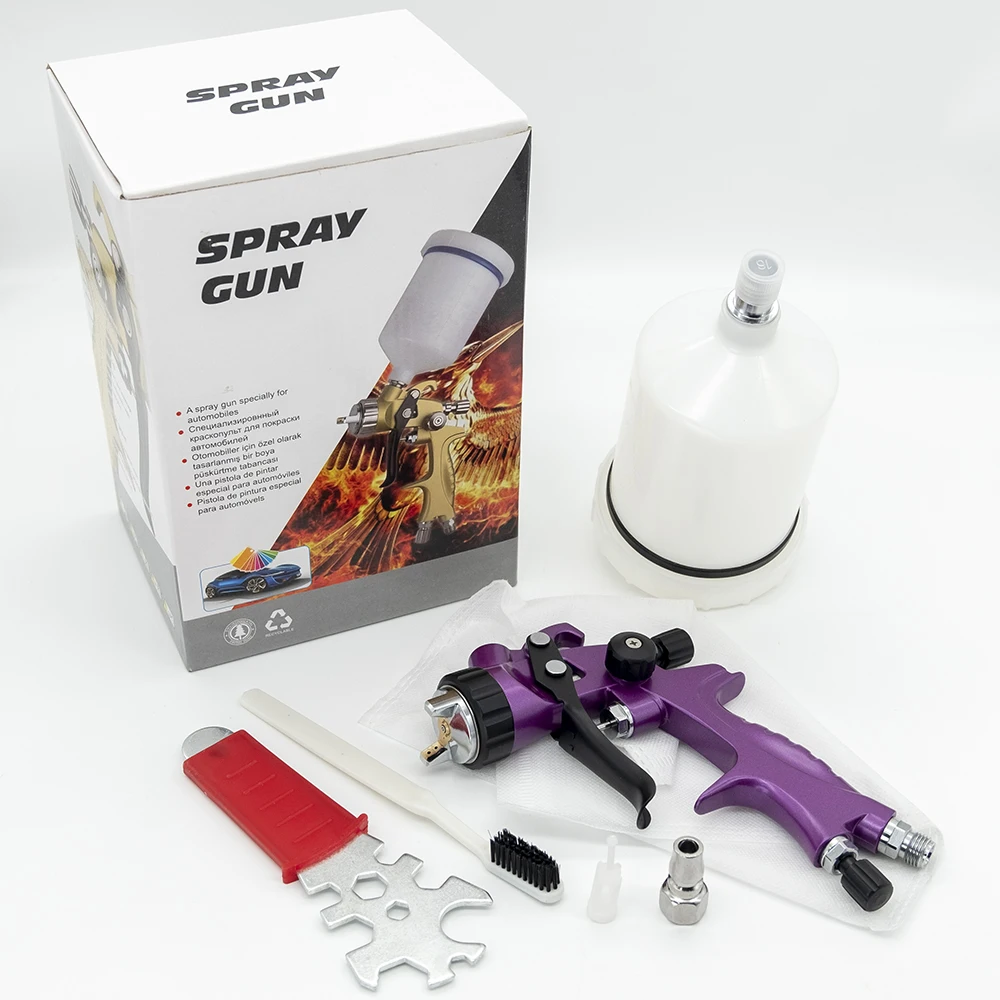 New High Quality Professional HVLP Spay Gun 1.3mm Nozzle Gravity Airbrush For Car Painting Sprayer