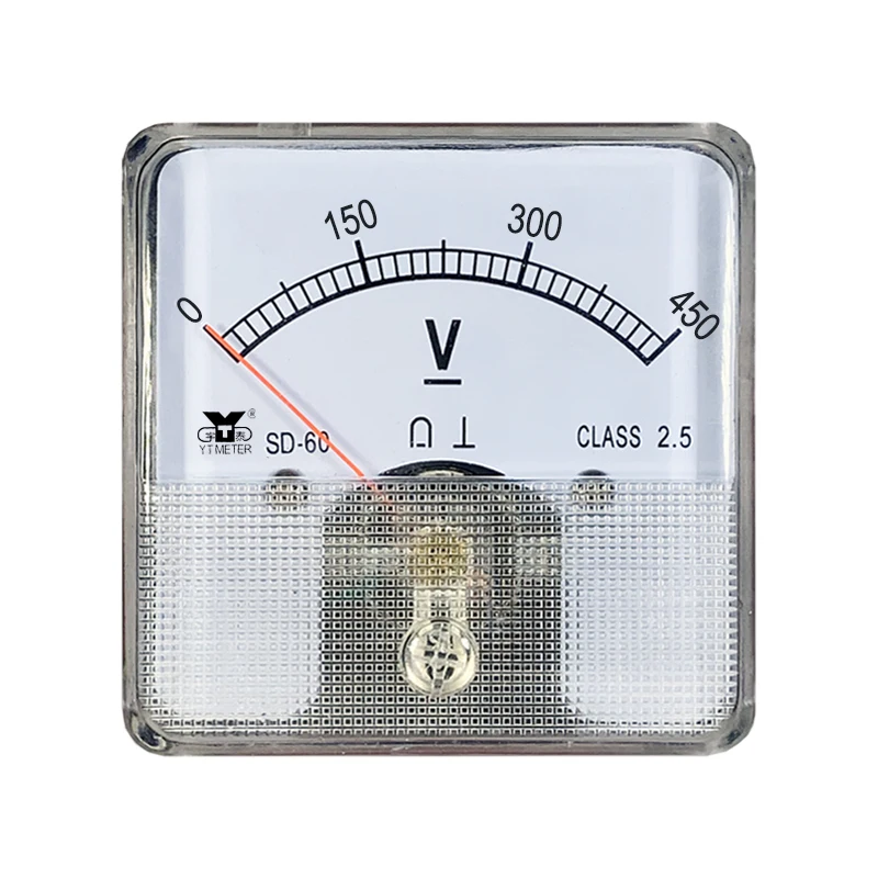 SD60 DC voltmeter dc1v 2V 3V 5V 10V 15V 20V 30V 50V 100V 150V 250V 300V 450V 500V 600V 750V pointer installation