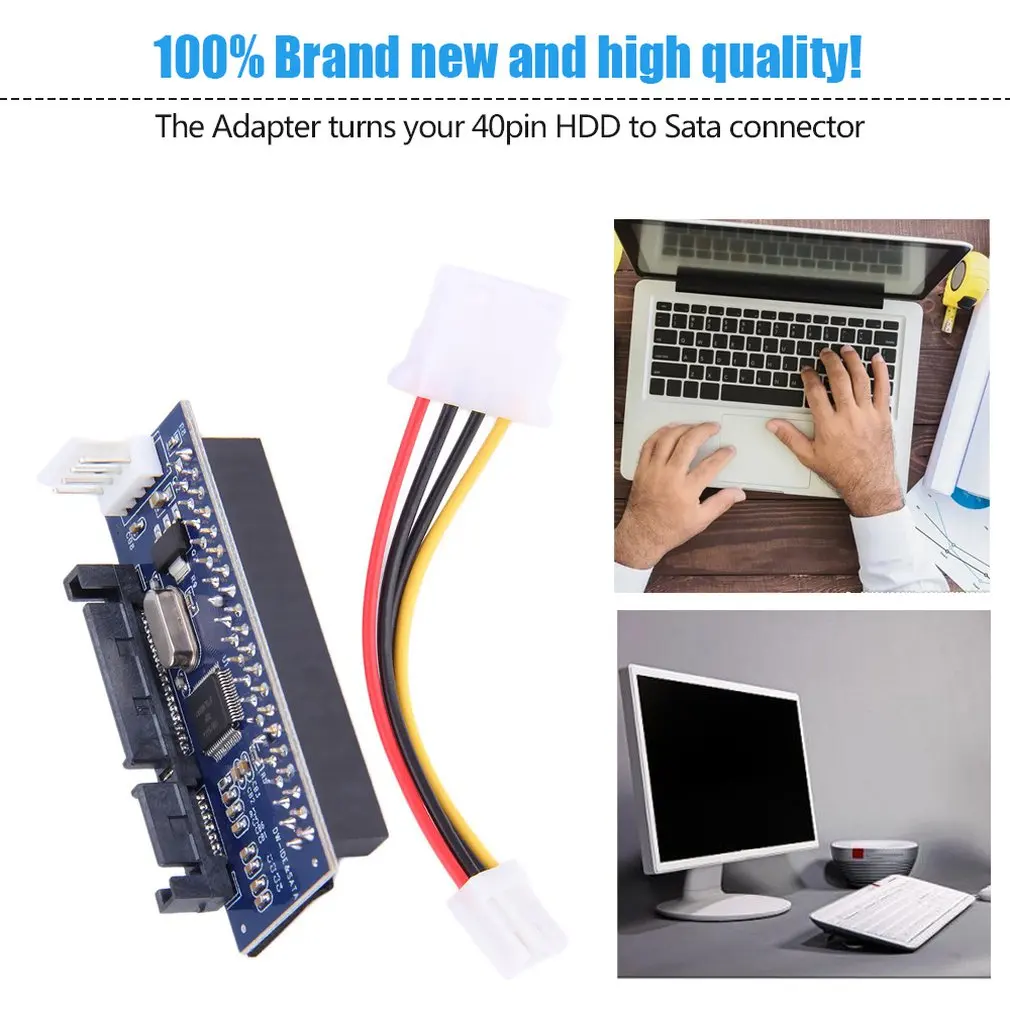 3.5 محول بطاقة تحويل HDD IDE/PATA إلى SATA لـ IDE 40-pin محرك القرص الصلب DVD الموقد إلى كابل اللوحة الأم لنقل البيانات SATA 7pin