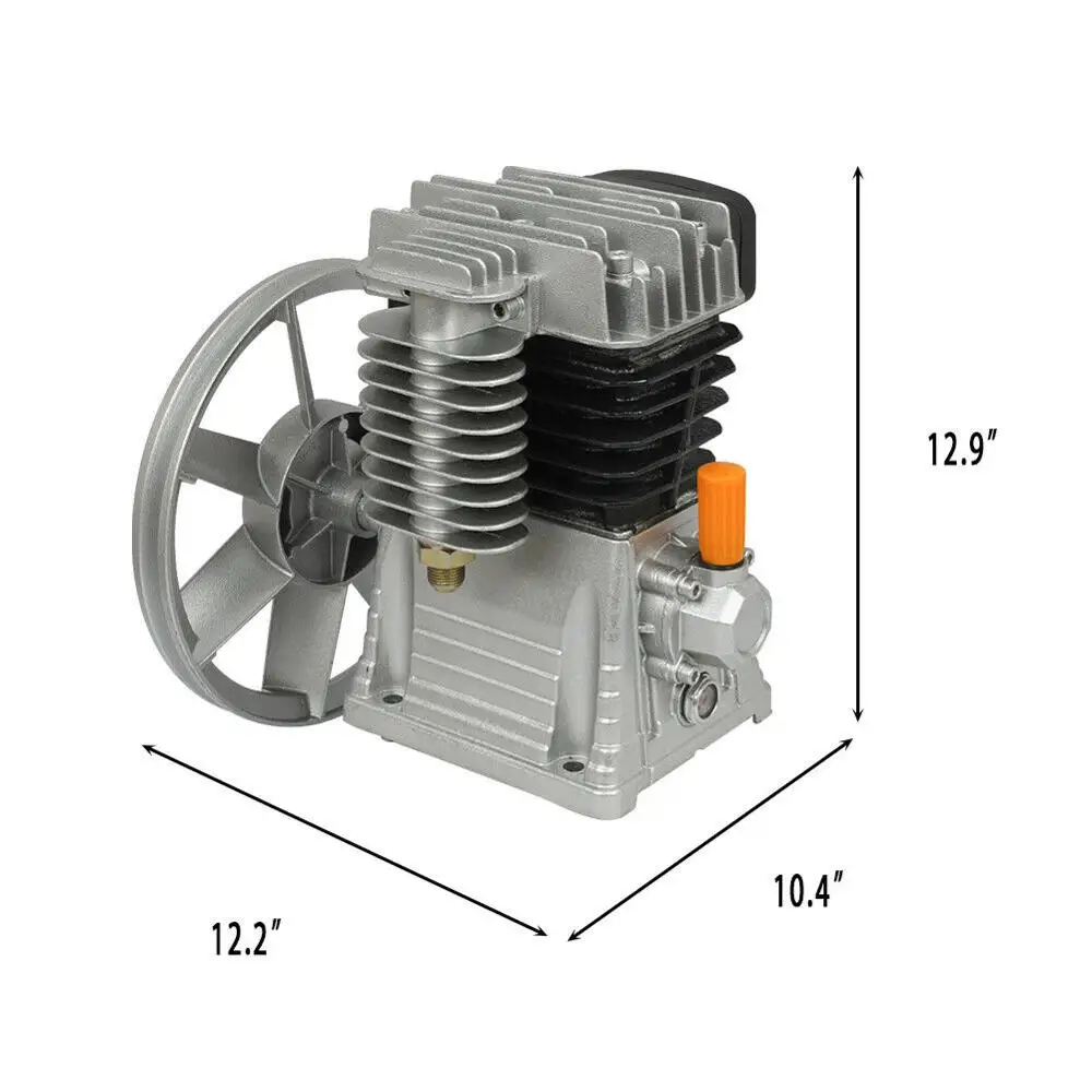 2HP 6.18 CFM Single stage Air Compressor Head Pump Aluminum 1.5KW Motor 140PSI Twin Cylinder