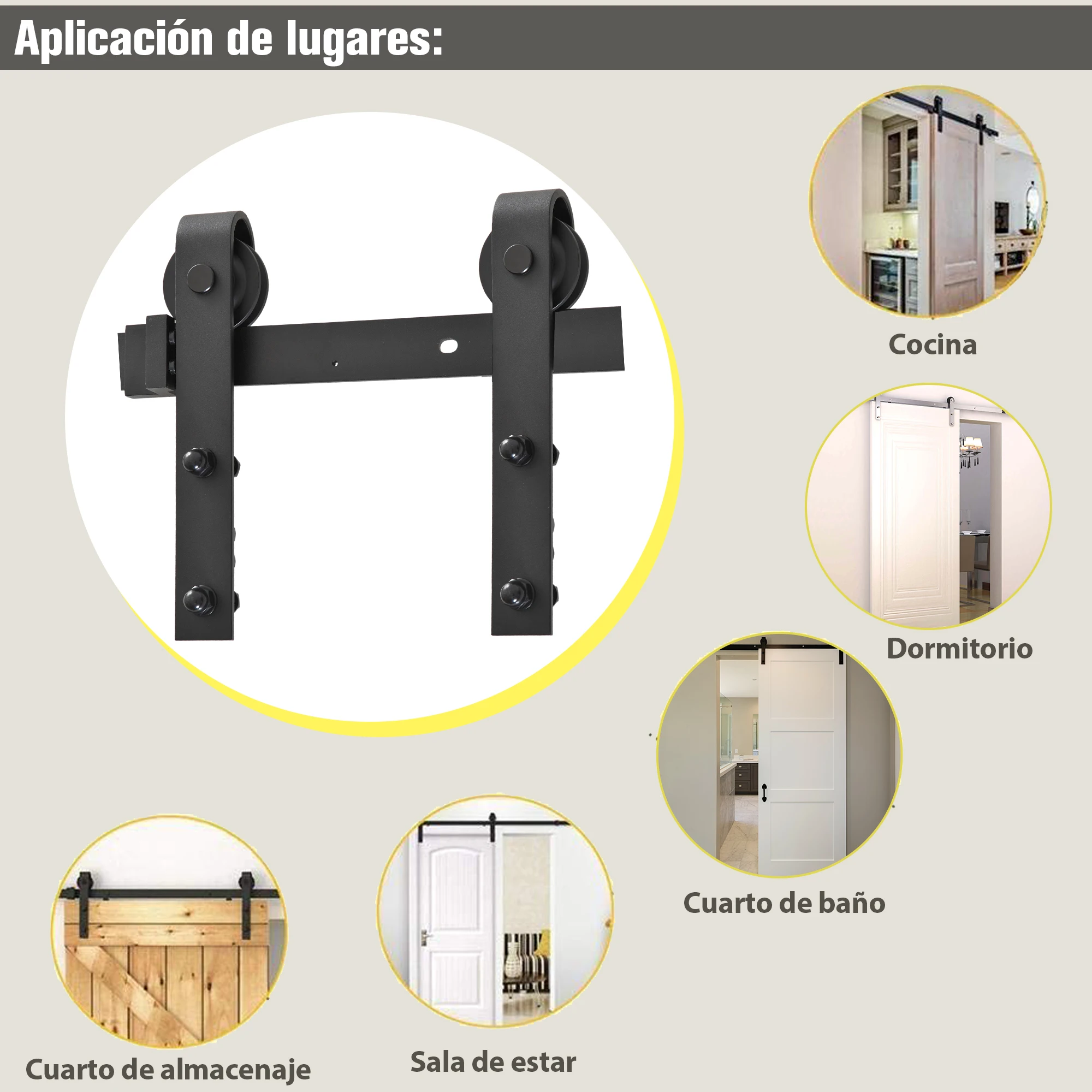Kit hardware HOMCOM 200cm door racer per 1 porta 100cm