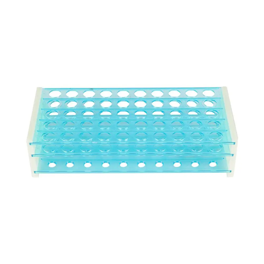 Plastic Test Tube Stand Bracket Rack for 16mm Test Tubes 50 Hole Positions Three Deck Test Tube Holder 1 Pc