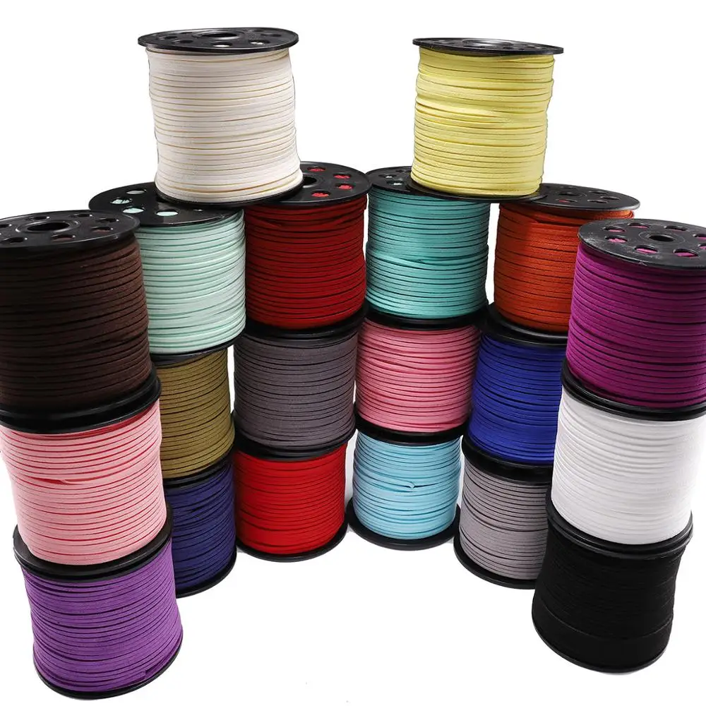 5/10/20m 2.5*1.2mm 1 Touw Platte Faux Suede Gevlochten Koord Fluwelen Lederen handgemaakte String Voor DIY Sieraden Maken Handwerkbenodigdheden