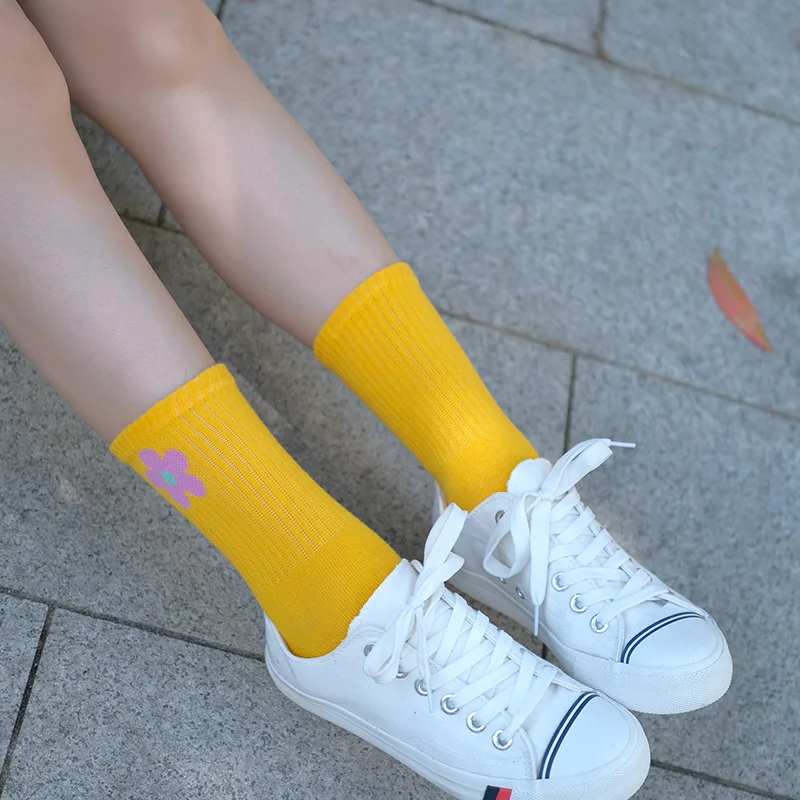 Four Pairs Medium Tube Cotton Five Finger Socks Toe-splitting Japanese Lovely Women 5 Toe Socks