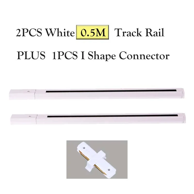 FÜHRTE Track Licht Schiene 0,5 M 1M Aluminium 2 Draht Elektrifizierte Schienen Mit Flecken Führte Track Lampe Rail Track beleuchtung Für Shop Home