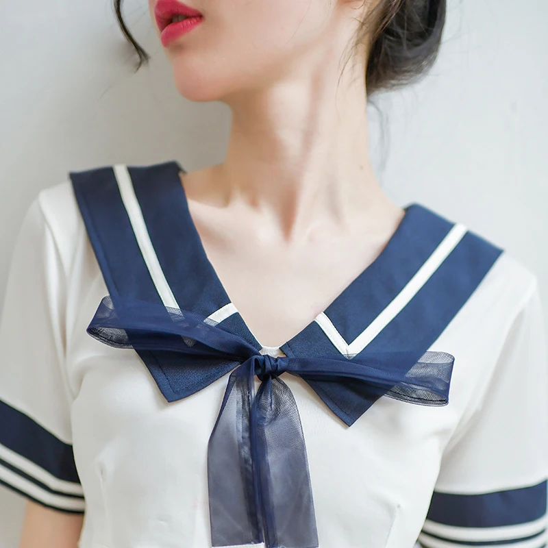 Blue new Japanese sexy student uniform temptation sleepwear suit sexy sailor suit pajamas suit with T pants