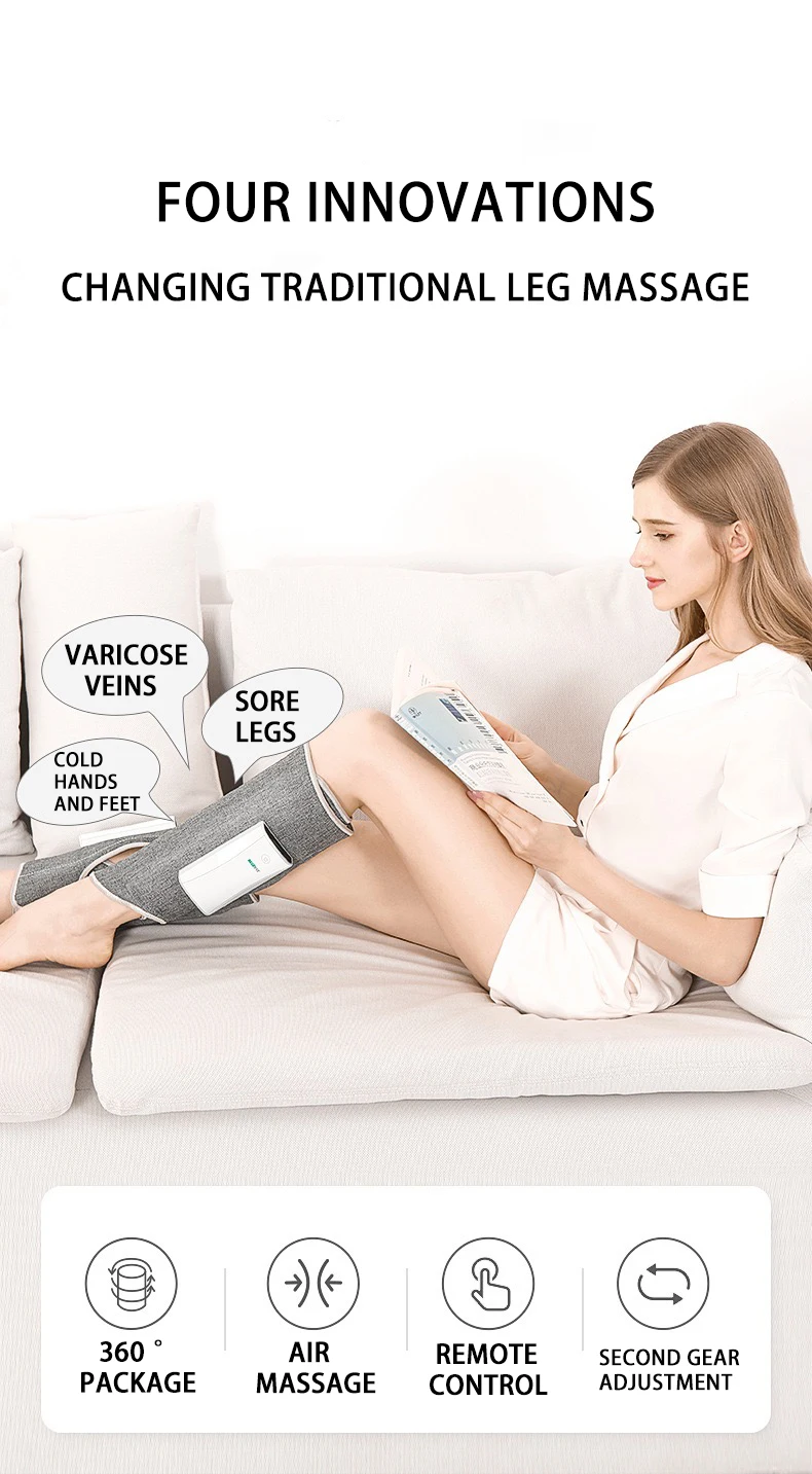 Wireless Leg Massager Air Compression Leg Massage Full Wrap Varicose Veins Physiotherapy