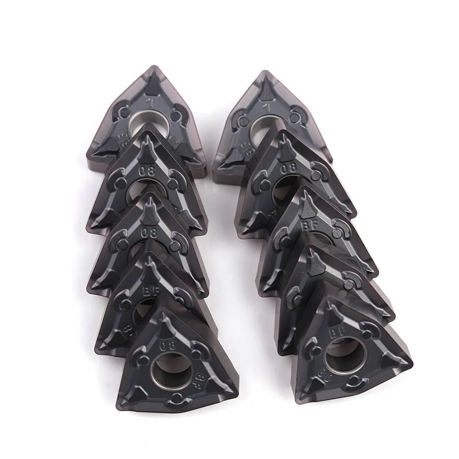 10PCS CNC lathe turning blade WNMG080404-BF/BM WNMG080408-BM/BF HS7125 peach-shaped stainless steel Carbide External turning too