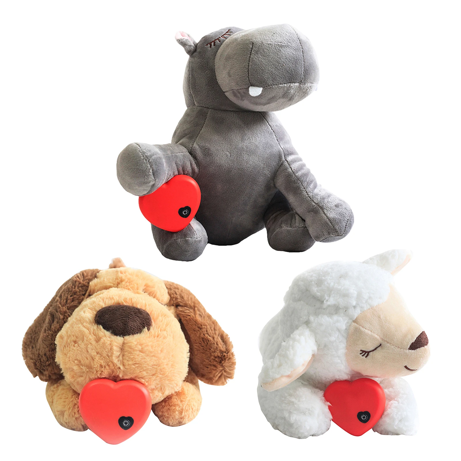 Kids Dog Toy Plush Pet Comfortable Behavioral Training Aid Toy Heart Beat Soothing Plush Doll Sleep For Smart Dogs Cats Play