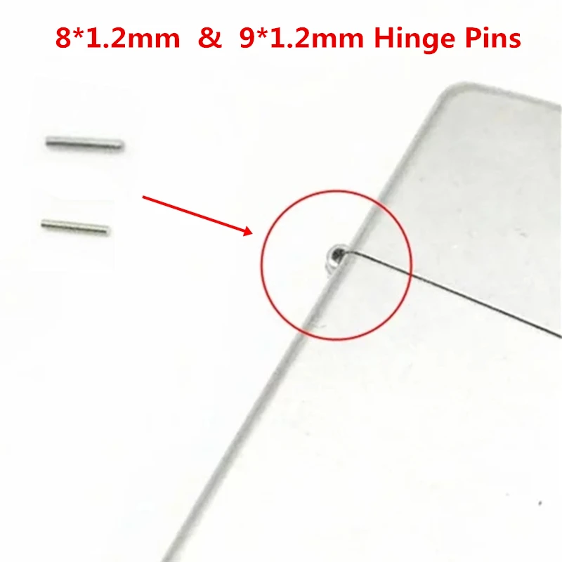 

10pcs/Lot 8*1.2mm & 9*1.2mm Universal Replacement Stainless Steel Hinge Pins For Zippo Kerosene Petrol Lighter Repair Accessory