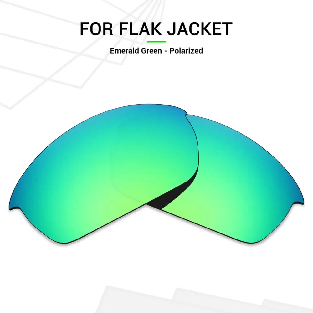 

SNARK POLARIZED Replacement Lenses for Oakley Flak Jacket Sunglasses Emerald Green