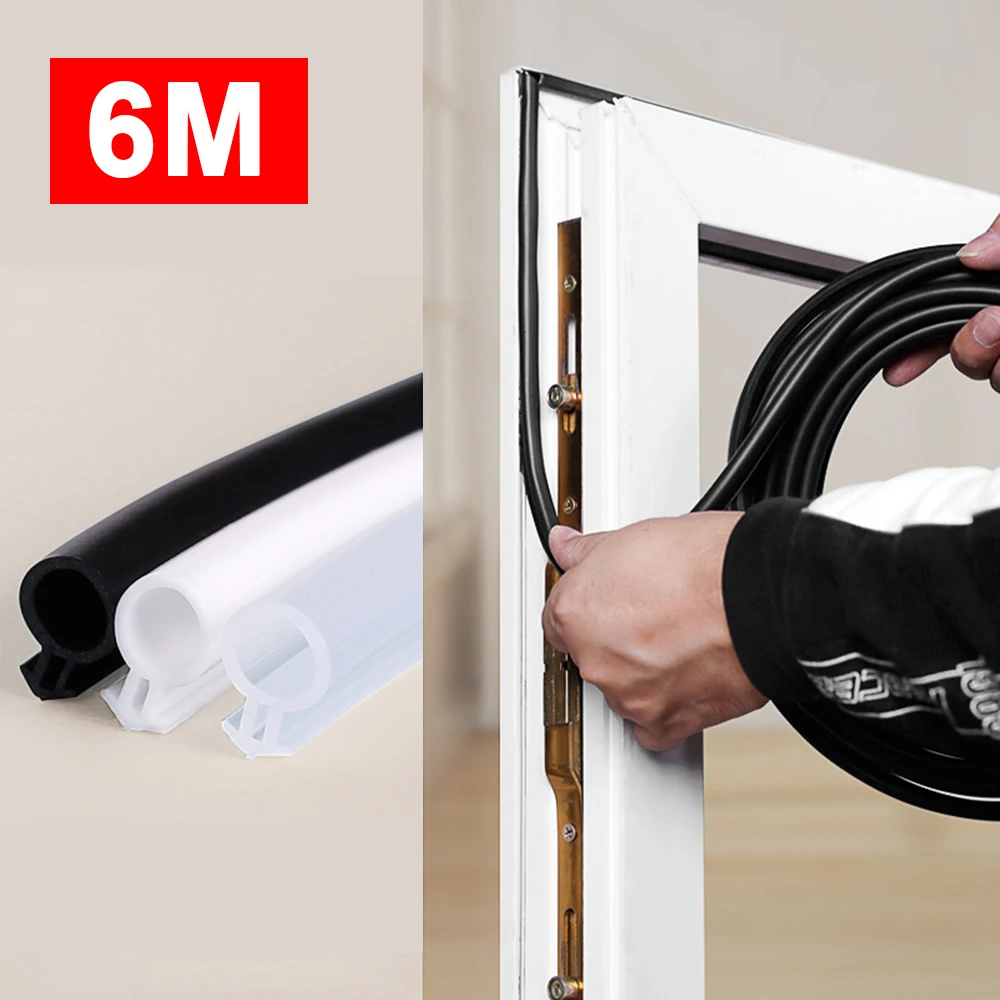 6M O Type Window Insulation Seal Strip Flexible Easy To Install Draft Stopper Rubber Weather Strip Dustproof Soundproof