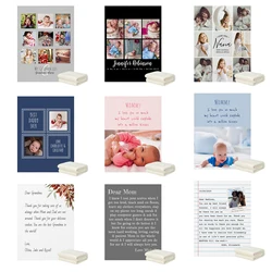 LVYZIHO Personalized Photo Collage And Custom Hand Written Script Letter Blanket-30x40/48x60/60x80 Inches - Fleece Blankt