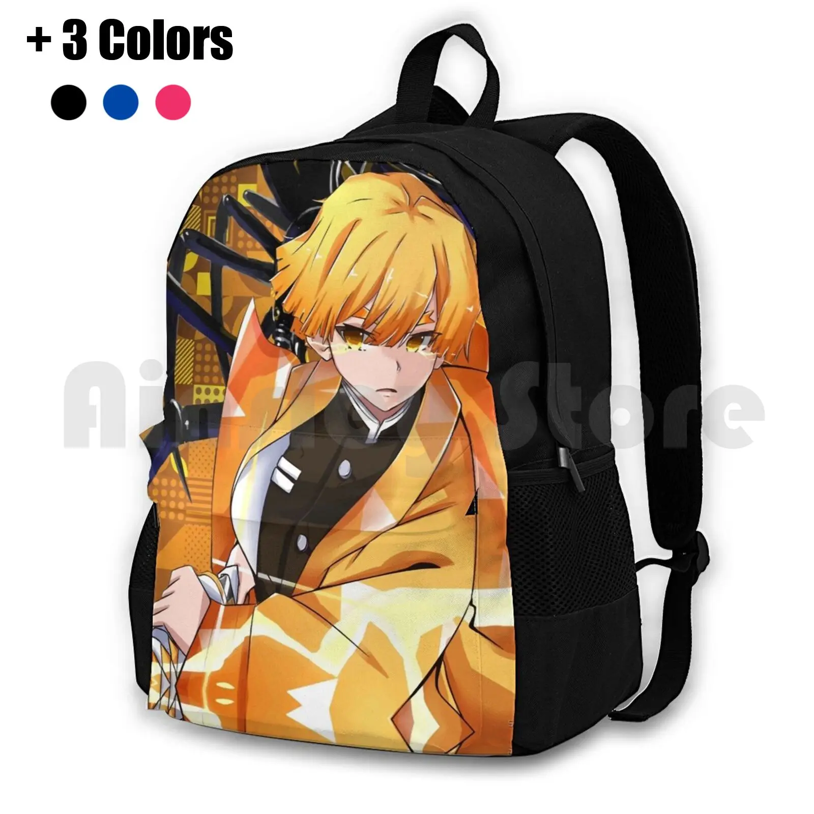 Demon Agatsuma Outdoor Hiking Backpack Waterproof Camping Travel Demon Agatsuma Demon Anime Manga Abstract Modern Kimetsu No