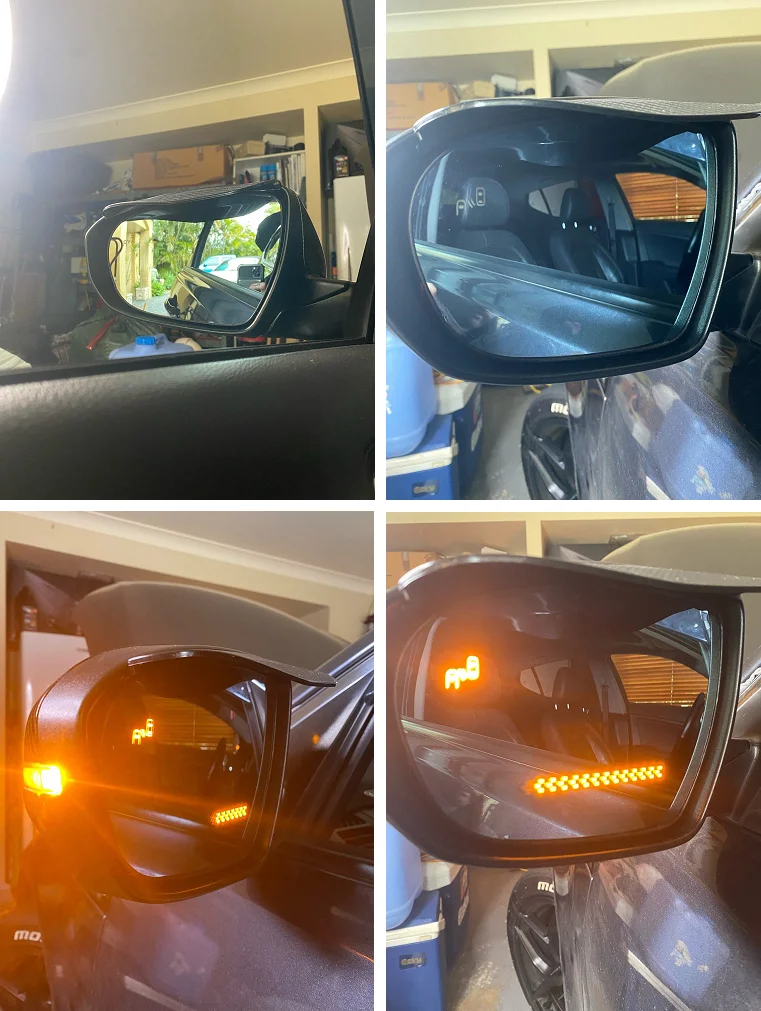 Rear View Blue Mirror Led Turn Signal Heating Blind Spot Monitor for Ford Focus 2012 2019 Ecosport 2013,2pcs