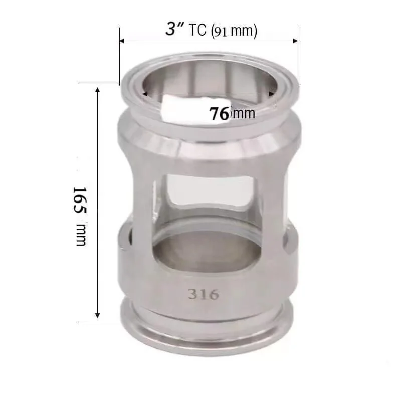 

3" Stainless Steel 316 Tri Clamp OD 91mm Sanitary Sight Glass With Protective Cover