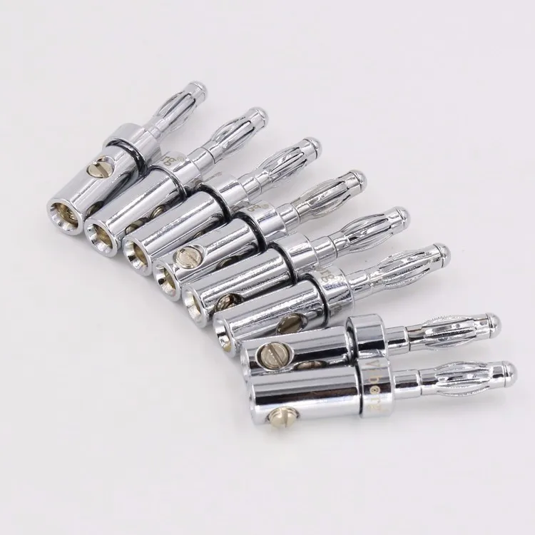 

8pcs Hi End Rhodium plated spring Banana plug for DIY speaker cable without logo