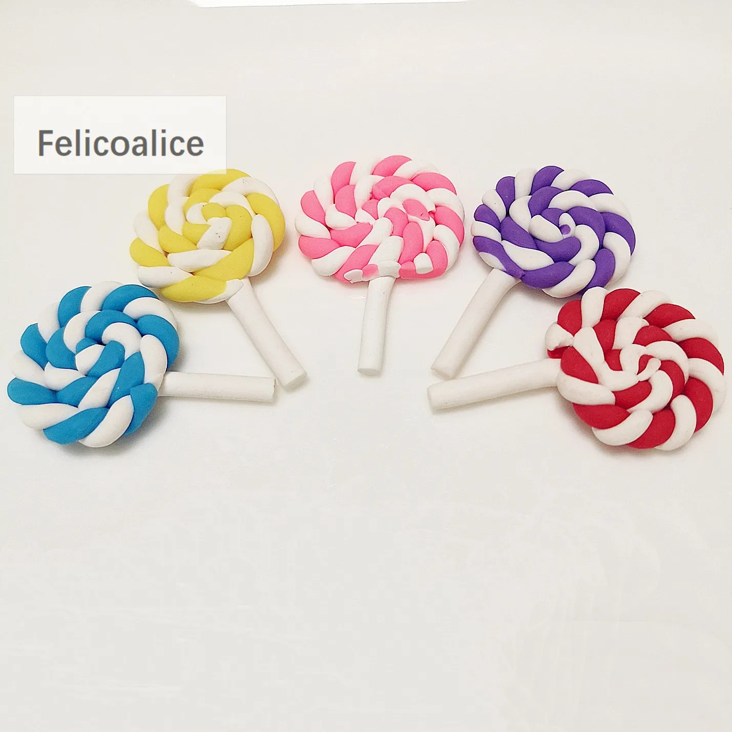 8 Stück Cabochons aus Kunstharz mit flacher Rückseite, Pastell-Konfetti-Charms, Süßigkeiten, Lutscher, Süßigkeiten, weicher Ton für Kinder, DIY-Telefondekoration – Detail 13