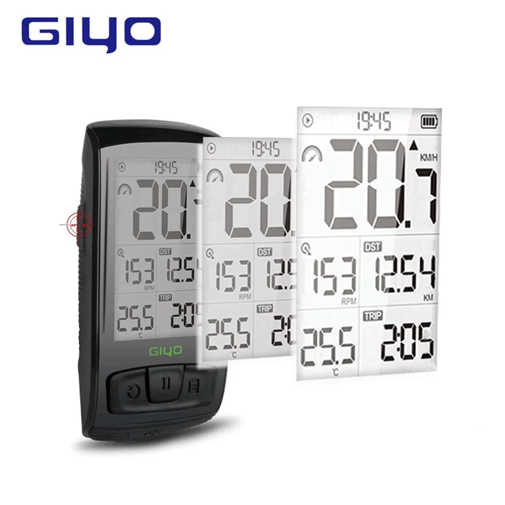 GIYO-Wireless Bicycle Computer with Bicycle Mount Holder,Speedometer Cadence Sensor, Waterproof Cycling Stopwatch, Bluetooth 4.0