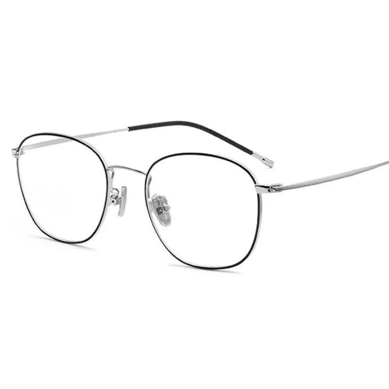 Gafas cuadradas de Metal para hombre y mujer, lentes ópticas con montura fina, antiazul, graduadas 0-0,5-1,0-1,5-2,0 To-6,0