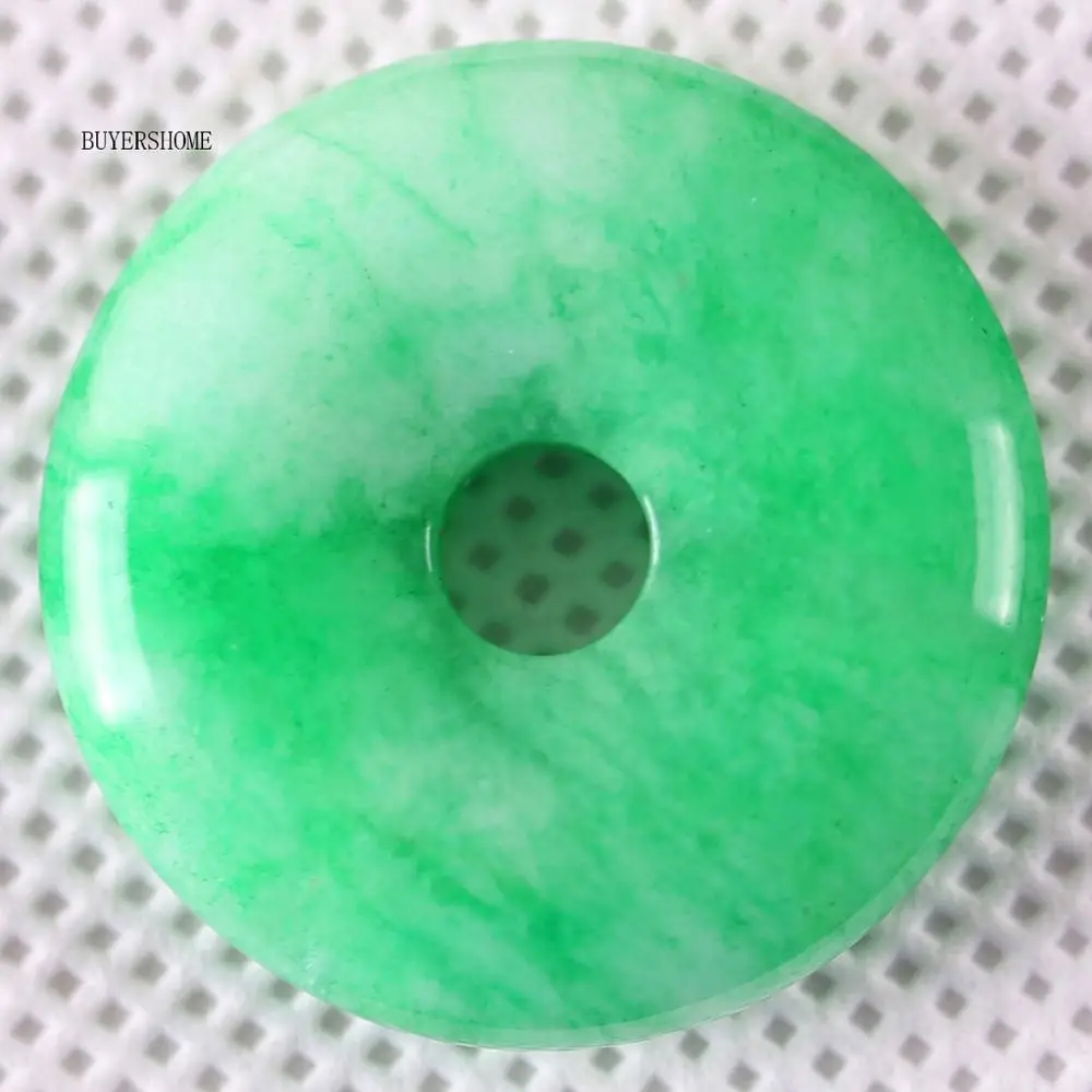 Ｇreen Natural Stone Donut Necklace Pendant 25-50mm Round Circle  1Pcs