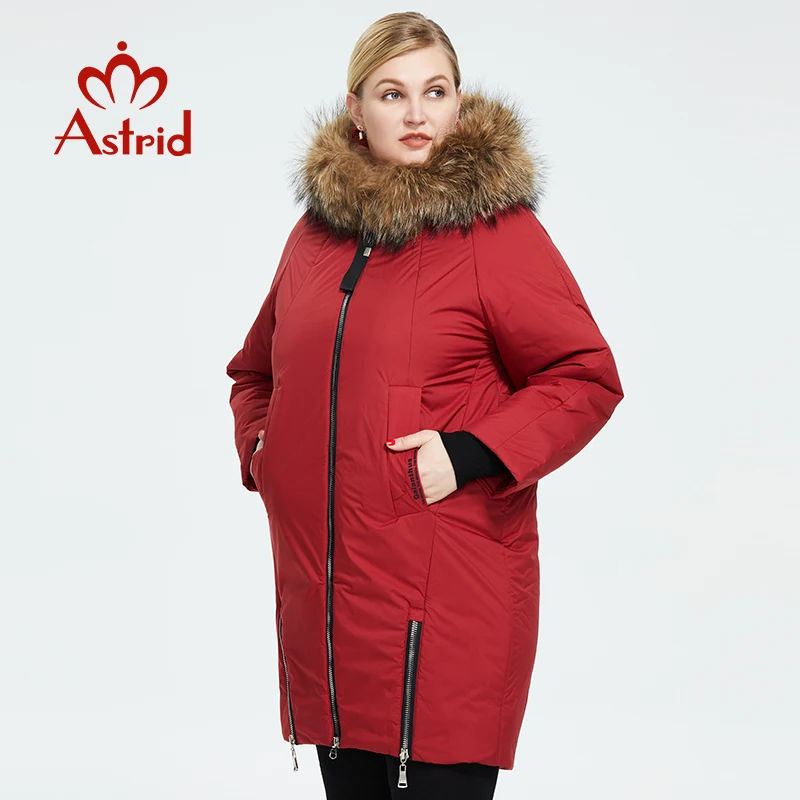 Astrid 2022 New Winter parka down jacket women loose clothing with fur outerwear high quality thick cotton female coat AR-9246