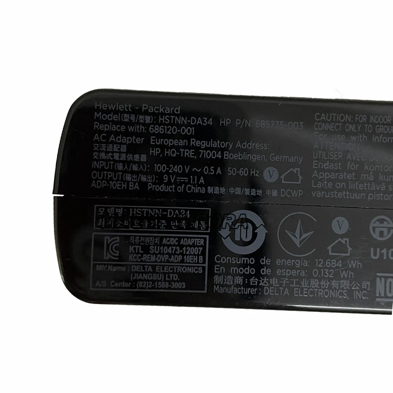 Cargador HSTNN-DA34 original 686120-001, adaptador de CA de 9V, 1.1A, 10W, para HP ELITEPAD 900, G11000, G2Z3795, HSTNN-LA34, 685735-003