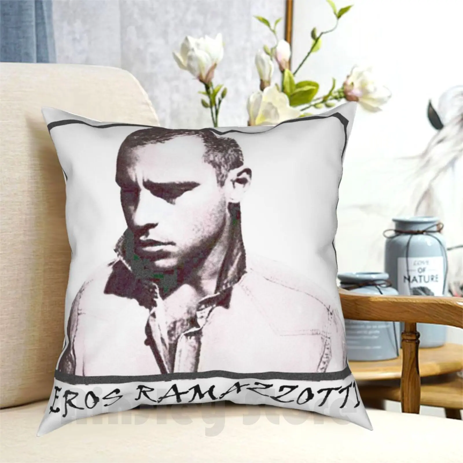 Funda de almohada Eros Ramazzotti impresa hogar suave funda de almohada DIY música Italia cantante italiano Eros Ramazzotti