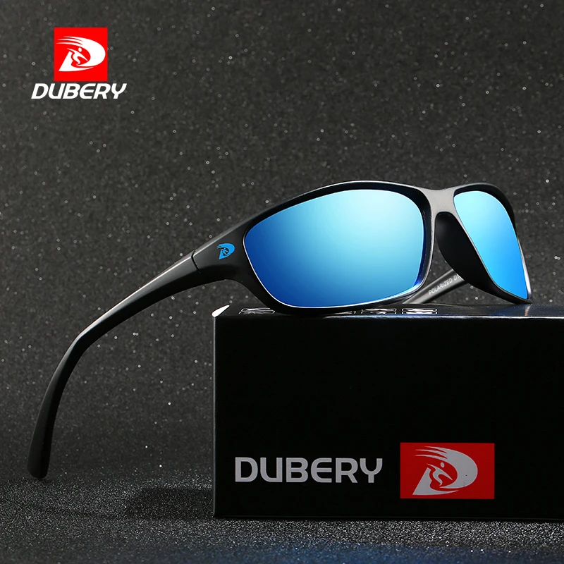 DUBERY Vintage Sunglasses Polarized Men's Sun Glasses For Men Driving Black Square Oculos Male 10 Colors Model 135