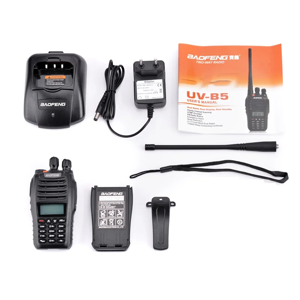 2 Pcs Baofeng UV-B5 Walkie Talkie 99 Channel Two Way Radio UHF VHF Long Range Handheld FM HF Transceiver Ham Radio Comunicador