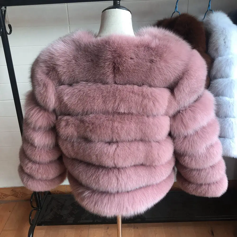 100% Natural Fur Jacket Real Fur Coat Winter Jacket Women Natural Fox Fur Luxury Fashion 50cm Short Jacket Wholesale Hot 2022
